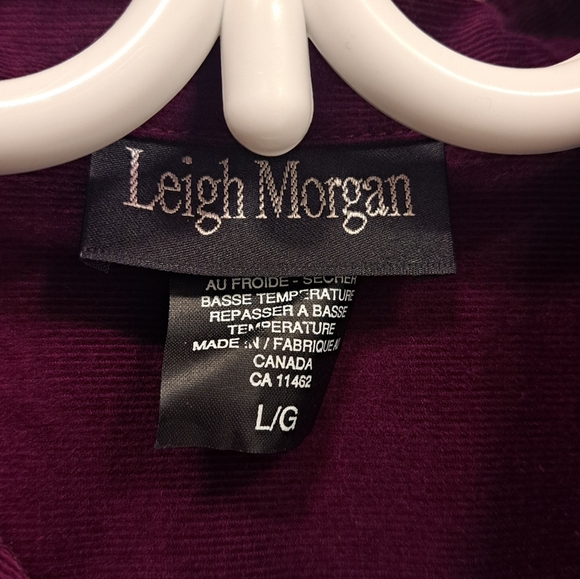 Elegant Vintage Leigh Morgan Long Sleeve Corduroy Purple Dress - Picture 7 of 9